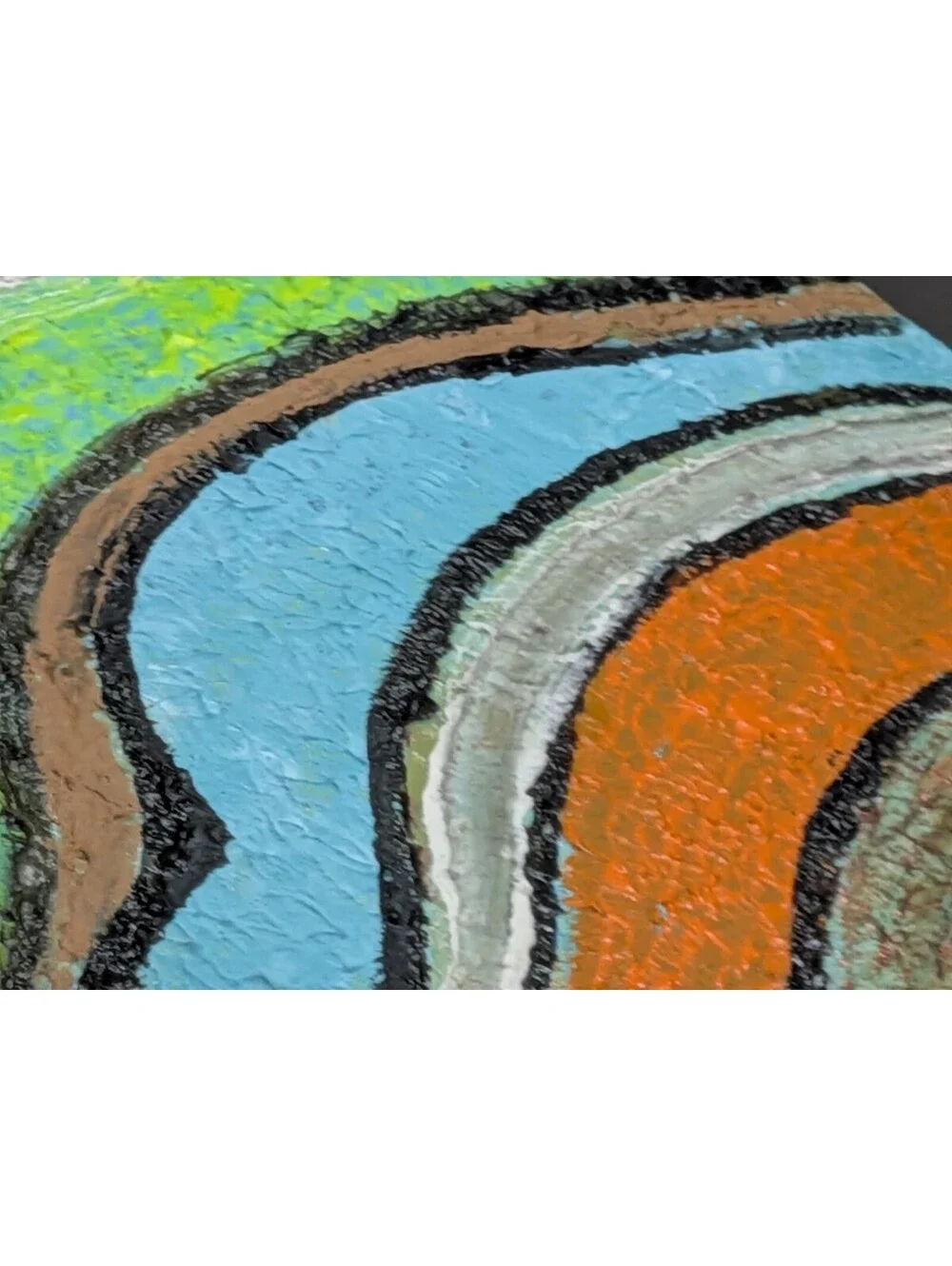 Colorful Abstract Geometric Canvas Wall Art Blue Orange Green Modern Decor